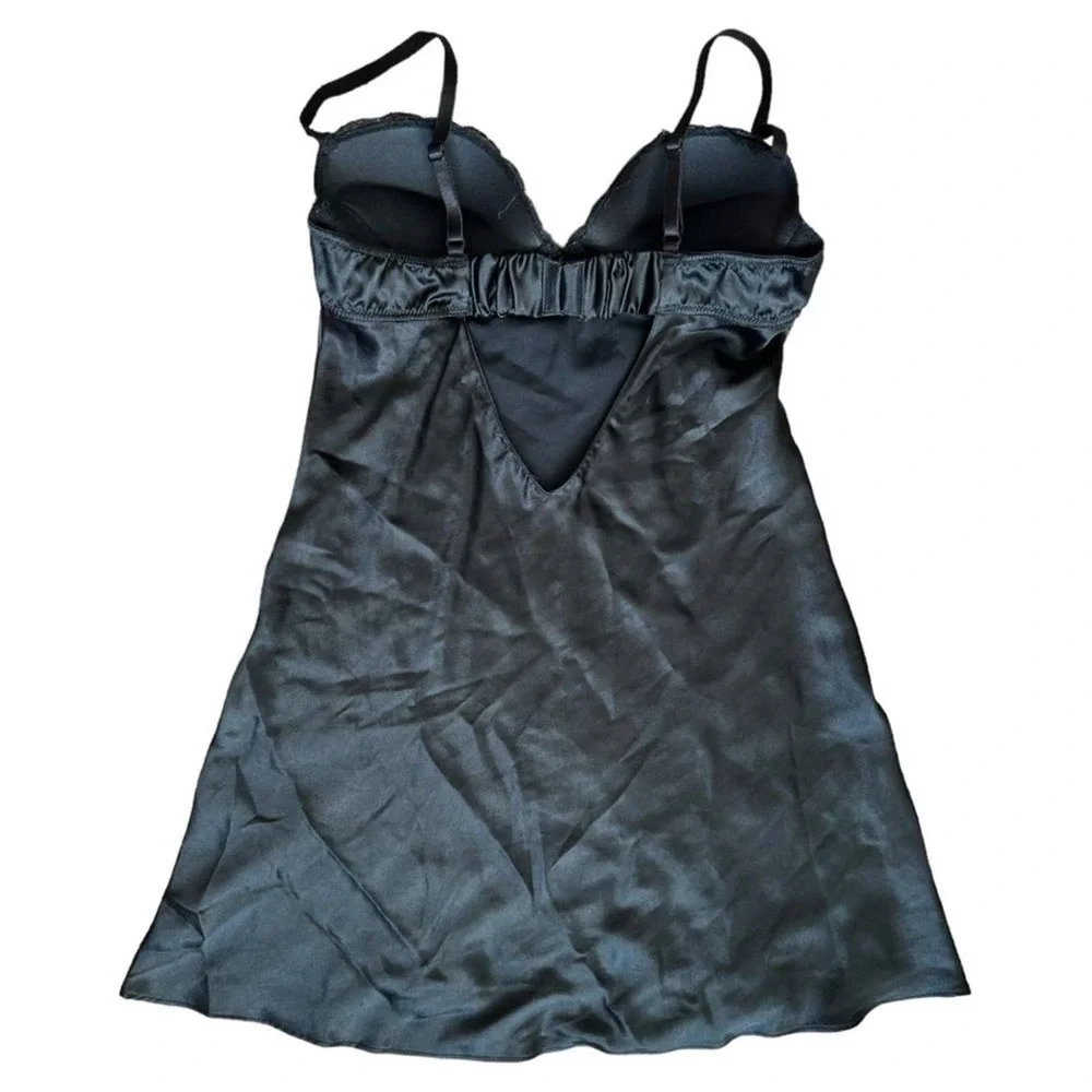 VICTORIA'S SECRET Black Lightly Padded Chemise,Size 36B